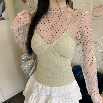 【免運! 下殺】女生背心 小可愛 蕾絲邊V領小吊帶螺紋背心女純慾風修身性感美背上衣外穿內搭抹胸