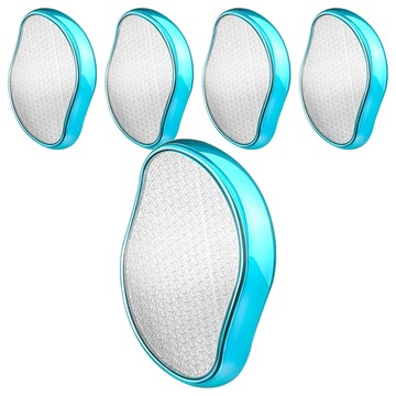 小麥購物 玻璃奈米磨腳器 Y536 10.5 x 6.3cm 電鍍款  5個裝  1組  61g