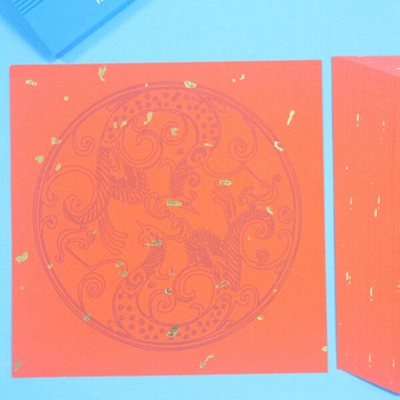 灑金單字圖騰紅紙 DIY空白春聯紙 /一包100張入(定150) 14cm x 14cm 門聯 -文【APP滿額下單10%點數(單一帳號最高5000點)】1/31止