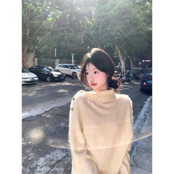 溫柔風軟糯奶呼呼高領毛衣女秋冬季內搭白色針織衫設計感小眾上衣