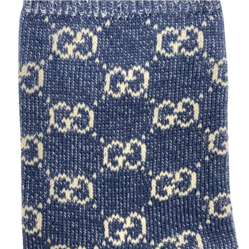 GUCCI ロゴソックスメンズブルー