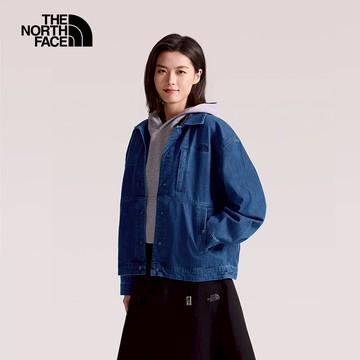 女款藍色可調節袖口丹寧外套｜8FZSDG4