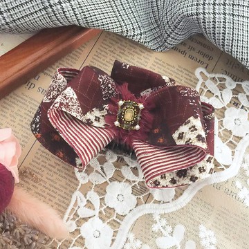 酒紅/ 歐洲中古騎士 鯊魚夾 馬尾夾 彈簧夾 大腸圈 香蕉夾 髮叉