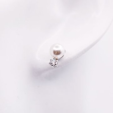 SWAROVSKI 施華洛世奇 Matrix 耳釘 水晶珍珠 鍍白金色