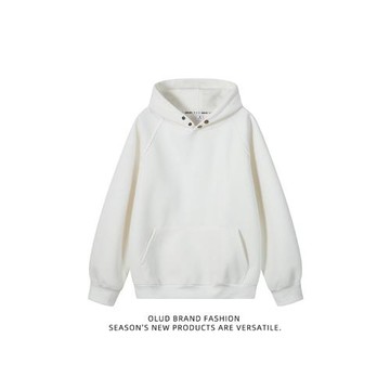 480克美式紐扣連帽衛衣男潮牌重磅寬松純色百搭高街情侶帽衫外套