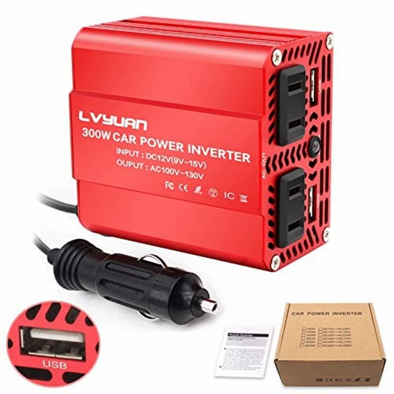 Yinleader インバーター 12v 300w シガーソケット コンセント Usb 2 ポート Acコンセント 2口 車載充電器 車中泊 通販 Lineポイント最大get Lineショッピング