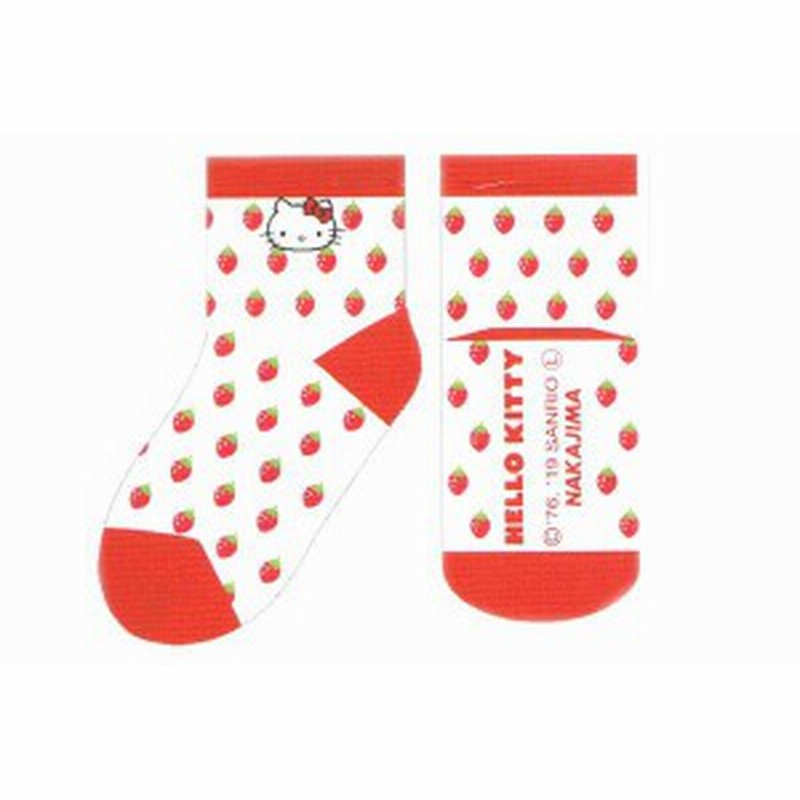 ハローキティ キッズソックス イチゴ総柄 キティちゃん キティ サンリオ キャラ くつした 靴下 子供用 ファ 通販 Lineポイント最大1 0 Get Lineショッピング