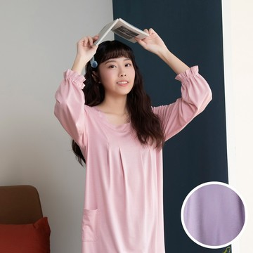 華歌爾睡衣-睡眠好健康 M-L長袖洋裝(丁香紫)-LWB08313VG