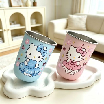 臺灣出貨🥛】多喝水水杯夏季🍼櫻花Hello Kitty不鏽鋼水杯 少女心高顏值馬克杯 家用防摔杯子YWA2