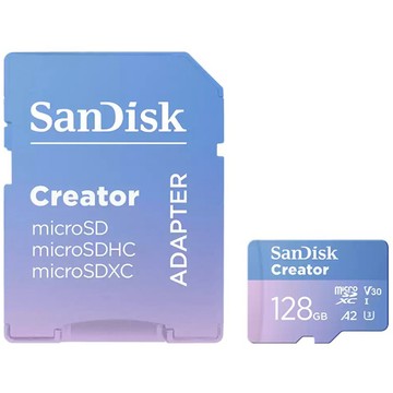 SanDisk 128G 128GB Creator microSDXC 190MB/s UHS-I U3 A2 V30 記憶卡