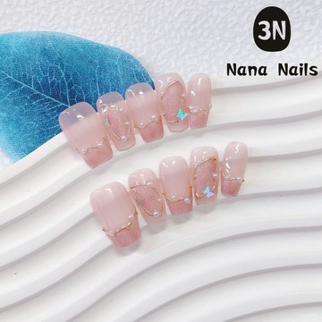 ➕大簡美甲💅手工穿戴甲重工滿鑽婚甲爆閃長款假指甲貼片跨境熱銷短款穿戴甲 N2R0