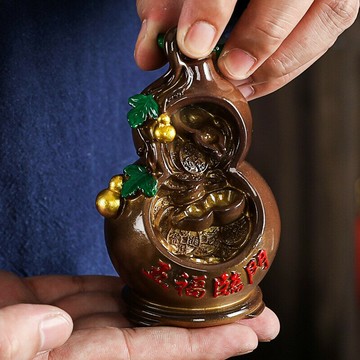 台倉現貨??新茶寵好擺件變色五福臨門茶寵擺件精品可養福祿招財擺件葫蘆茶寵 線條流暢 造型優美 精工打磨 獨具中式韻味之美 一刀一刻皆匠心