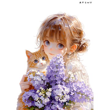 【4 月新品 3】07-120-0090 人物貼紙 春日女孩與動物