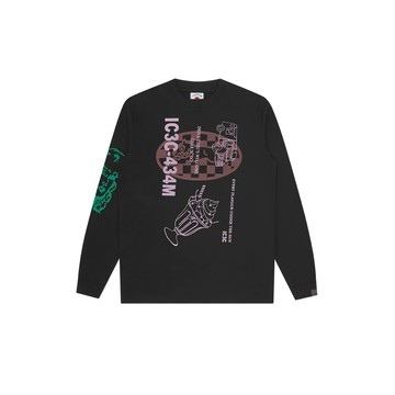 ICECREAM MULTI CHECK LS SHIRT 長袖T恤 黑
