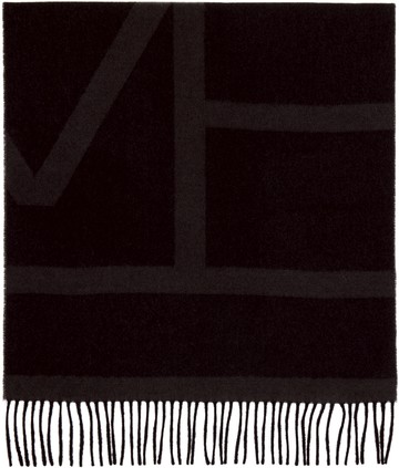 TOTEME 黑色 Monogram Jacquard Wool 围巾