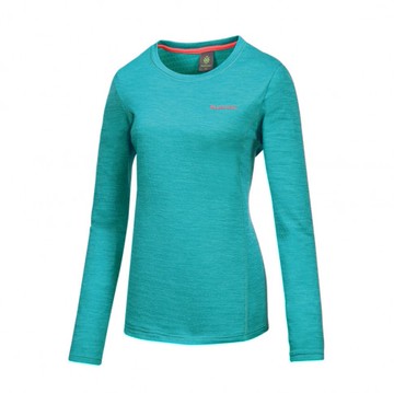 【【蘋果戶外】】山林 22P18-70 湖水綠 女款 圓領雲彩針織保暖上衣刷毛衣保暖衣中層衣運動上衣 Mountneer 秋冬