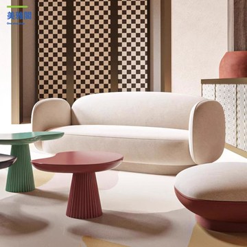 小戶型客廳樣板間單雙三人沙發組合輕奢意式簡約設計師布藝沙發myg7191