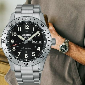 SEIKO 精工 5 Sports FIELD系列機械腕錶-41mm黑_SK040 4R36-18V0D/HDB006K1