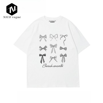 【Nico】100%純棉 短T 女士T恤 男士T恤 短袖T恤 INS風格 寬鬆款 休閒上衣 夏天衣服