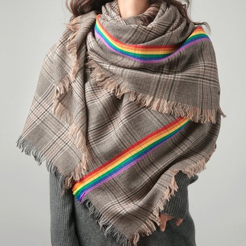 現貨+預購 圍巾羊毛披肩-英倫風格子流蘇百搭女配件2色74cy43【獨家進口】【米蘭精品】