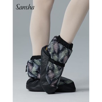 Sansha法國三沙芭蕾舞保暖靴舞蹈熱身練功鞋厚底秋冬夾棉短靴棉鞋