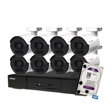AVTECH 昌運監視器組合 送2TB 可混搭 DGD1009AV-U1 8路主機+DGC5105AT 500萬 槍型紅外線攝影機*8