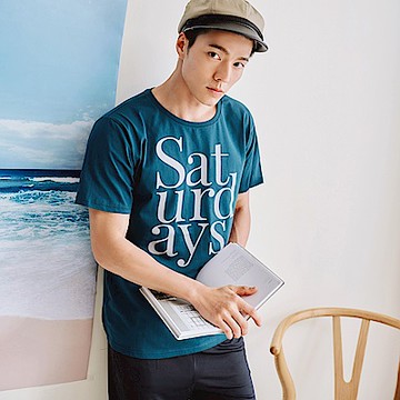 OB嚴選-美國棉．設計字母印花短袖上衣