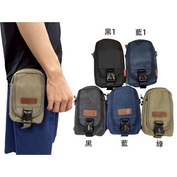 ~雪黛屋~TONE 腰掛包小容量5.5手機二主袋+外袋共三層防水帆布穿皮帶固定TW3013