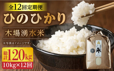 令和5年度産 木場湧水米＜ひのひかり＞ 計120kg(10kg×12回)   東彼杵町   木場みのりの会 お米 米 白米 ふっくら ツヤツヤ 甘い 国産 10kg [BAV007]