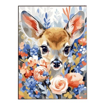 創彩 5D鑽石畫 40x30cm  優雅鹿  1個