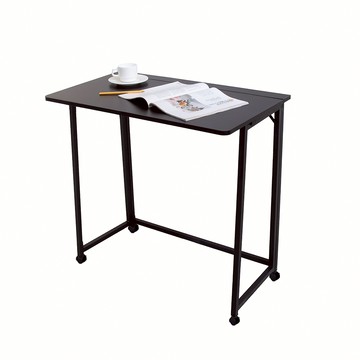 【居家cheaper】二代 免組裝秒收摺疊桌-附輪組二代 黯木黑附輪組