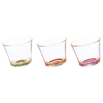 ADERIA GLASS 博多獨樂款不倒翁酒杯3件組 90ml  透明色  1組