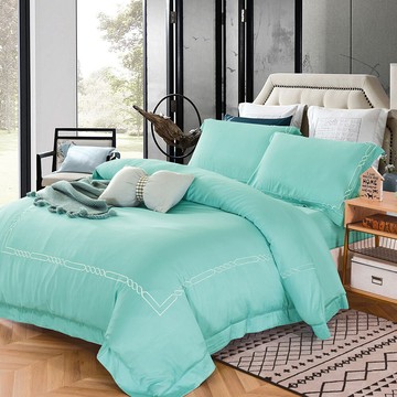 fitness60s天絲刺繡兩用被床包雙人四件組-多色任選