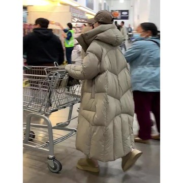 加厚連帽羽絨服女2024冬季新款時尚氣質寬松百搭超保暖長款外套女