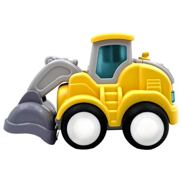 PUKU 藍色企鵝 樂玩按壓慣性工程車 趣味小推土機 手動按壓 旋轉活動關節 圓滑外型不誤傷  推土機  1個