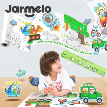 【JarMelo 原創美玩】可黏貼著色紙捲-交通探險隊 JA96734