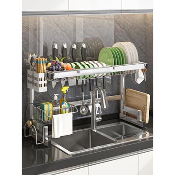 廚房水槽置物架臺面碗盤收納架多功能不銹鋼洗碗架放碗碟架瀝水架