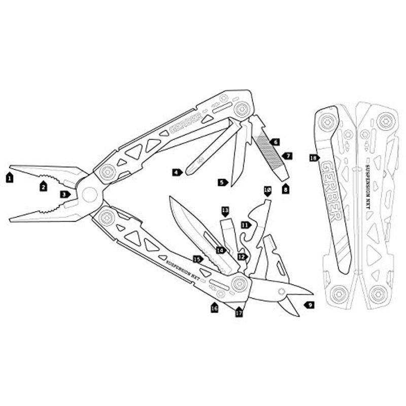 GERBER Blades 31-003345 サスペンション NXT マルチツール ステンレススチールハンドル ブリスターパック