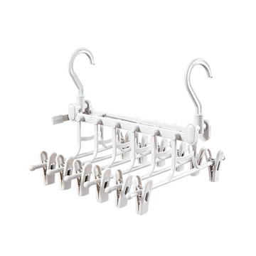 【梵特】多功能一秒取衣摺疊曬褲架/魔術晾褲架(6掛架)-3入