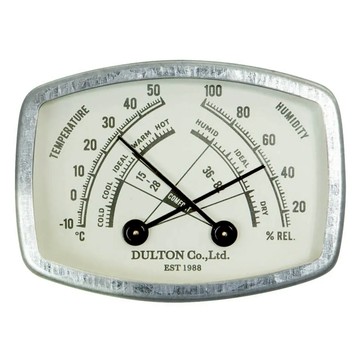 DULTON 溫溼度計 方形  標準白色  1個