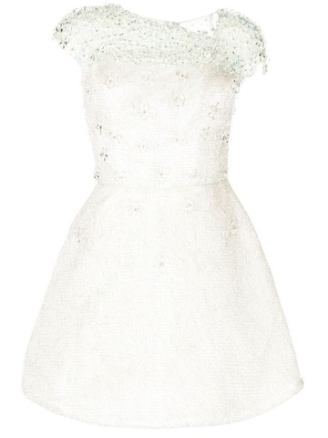 Isabel Sanchis - crystal-embellished mini dress - women - Polyester/Polyamide/Silk - 40 - White