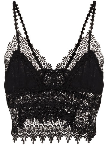 Charo Ruiz Ibiza - Dana lace bralette - women - Cotton/Polyester - L - Black