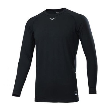 Mizuno 美津濃 長袖上衣 男裝 緊身 排汗 抗UV 黑【運動世界】12TABC0209