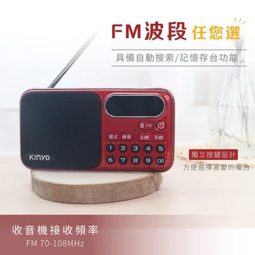 【KINYO】大容量讀卡收音機 (RA-5516)