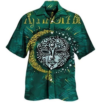 Short sleeve printed fashion lapel shirt短袖印花時尚翻領襯衫