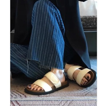 羊皮軟底版！女款松高涼鞋涼拖鞋女夏季外穿厚底沙灘配裙子平底鞋