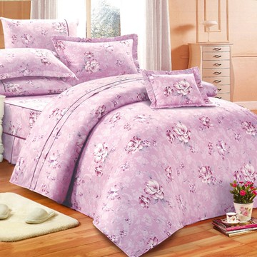 【Indian】純綿雙人加大四件式兩用被床包組-彩岸櫻粉(台灣製)_TRP多利寶