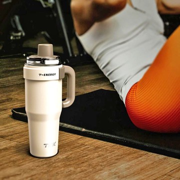 【TKK】T-One 彈蓋冰壩杯 316不鏽鋼x陶瓷噴塗 1200ML-沙丘咖