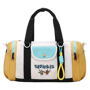 Vanwalk 出走 休閒旅行單肩圓筒包 V2779 250g  小號  童趣白