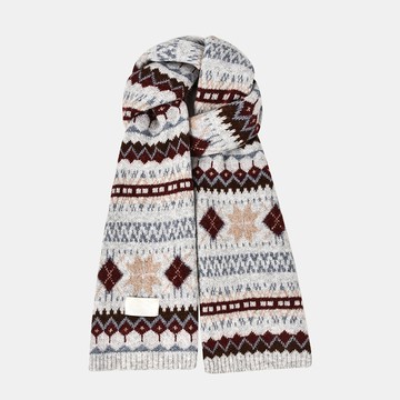 復古費爾島提花針織圍巾122561C